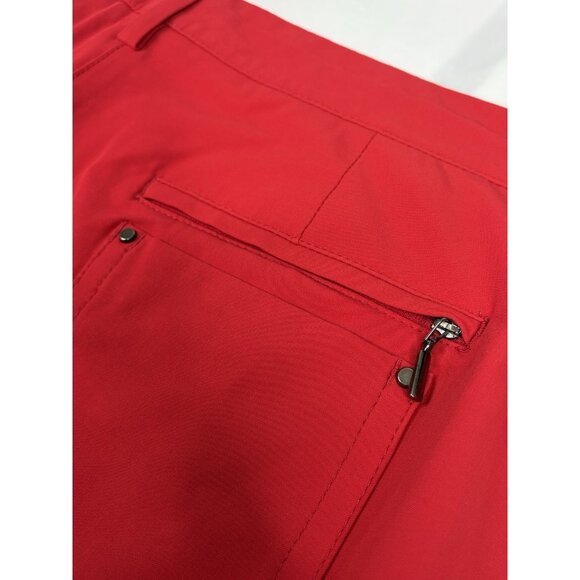 Atelier Gardeur DINA 2 Pants Red Womens Sz 16 Zip Pockets 28” Inseam Stretch - Picture 6 of 13